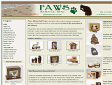 Tablet Screenshot of pawsmemorialurns.com